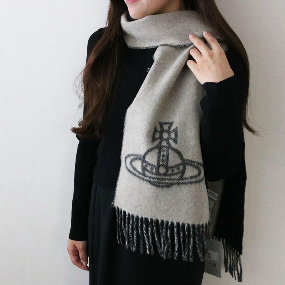 美品 Vivienne Westwood ビックオーブ リバーシブルマフラー