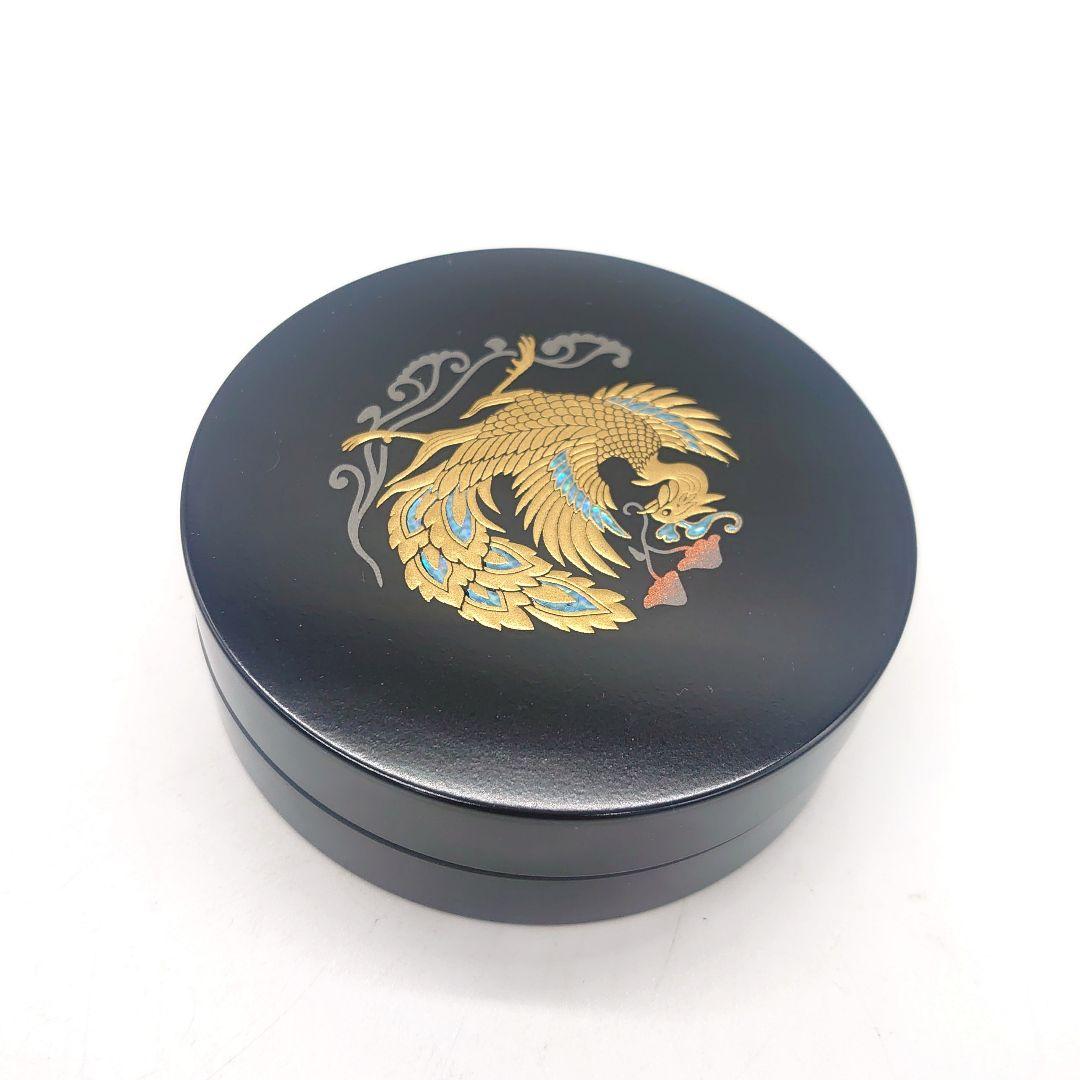 中村湖彩作 瑞鳥 螺鈿 蒔絵 一文字香合 茶道具