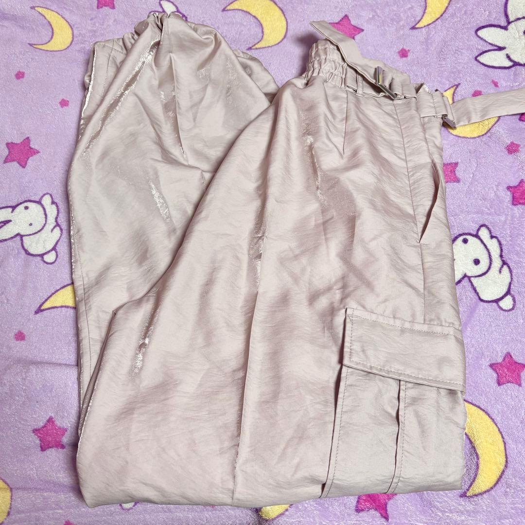 FURFUR ハイウエスト ワークパンツ ピンク