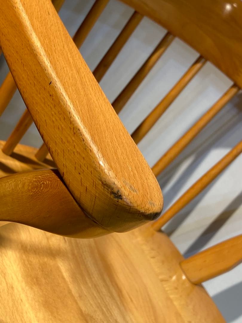 ラスト一点画像76枚 キツツキ ダイニングチェア ナチュラル 昭和56年 アーム