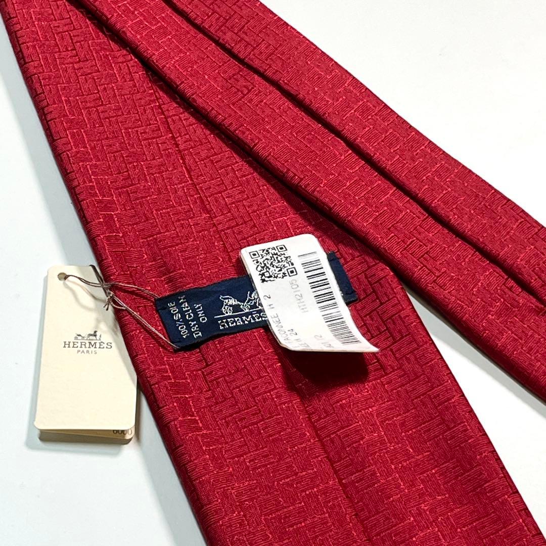 ✨未使用✨HERMES エルメス　ネクタイ　ファソネ H柄 光沢感　ビジネス