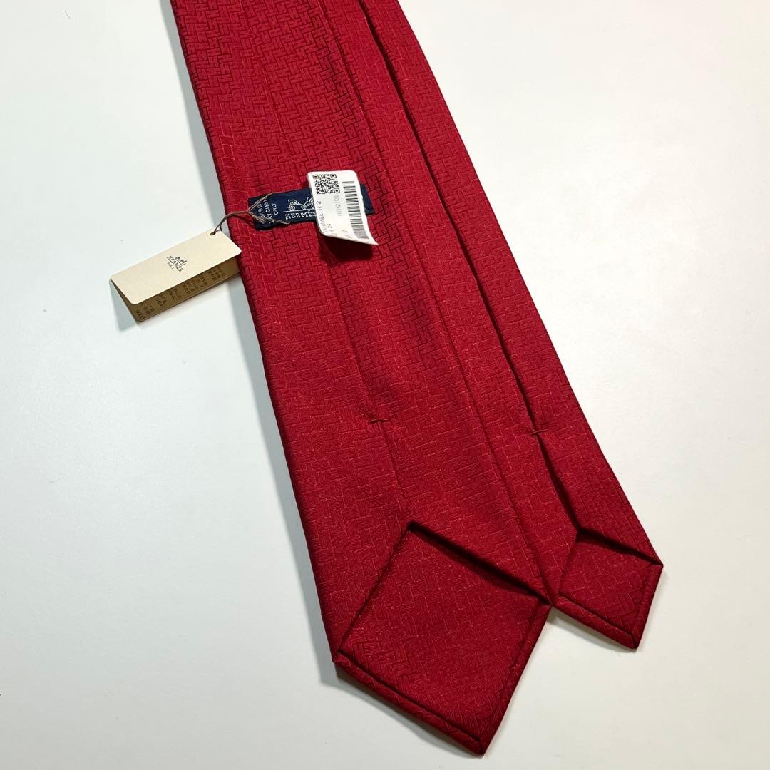 ✨未使用✨HERMES エルメス　ネクタイ　ファソネ H柄 光沢感　ビジネス