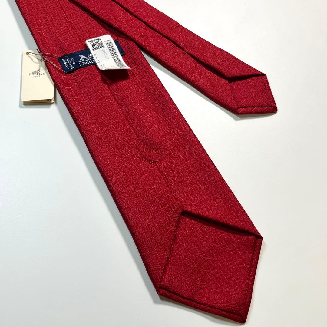 ✨未使用✨HERMES エルメス　ネクタイ　ファソネ H柄 光沢感　ビジネス