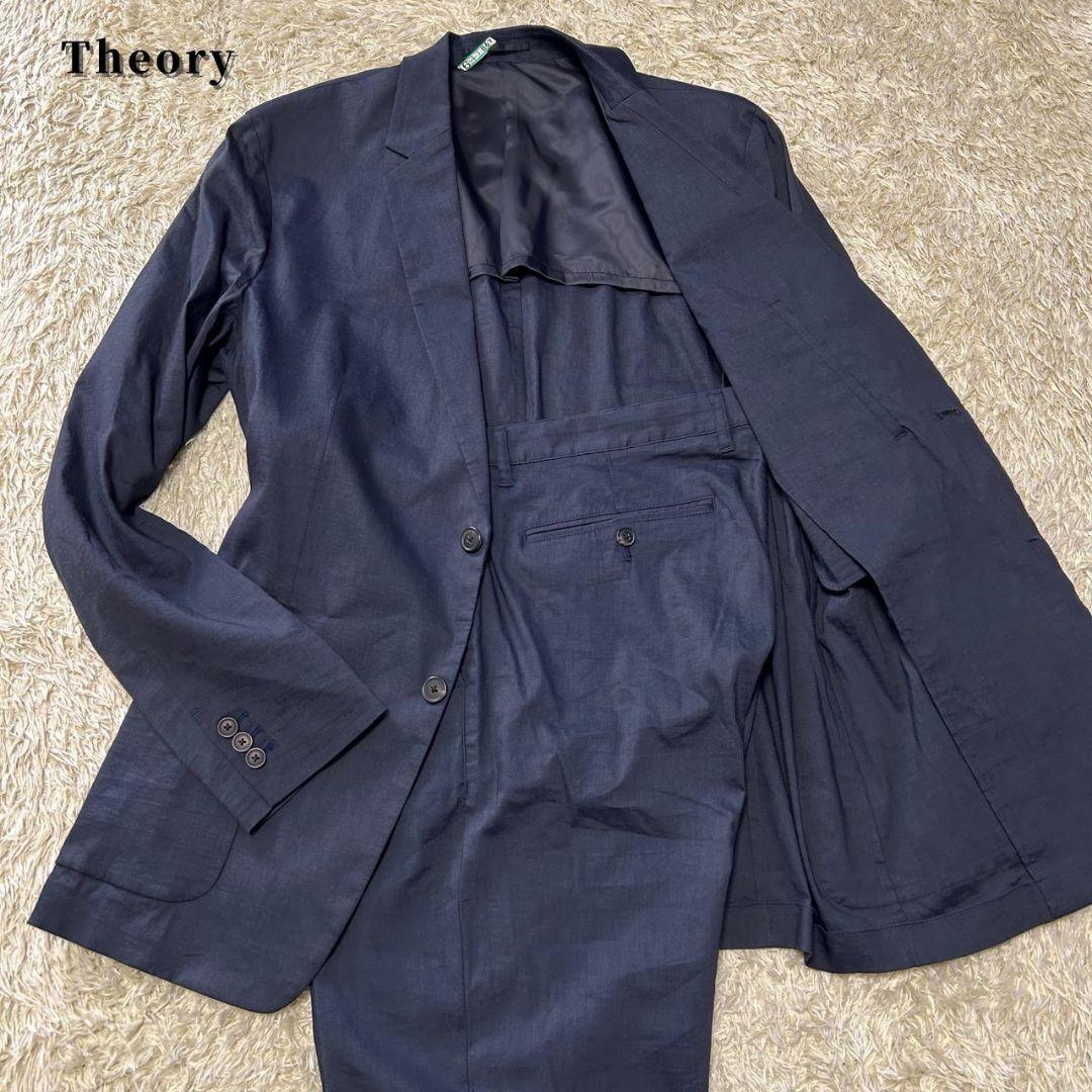 【希少size✨美品】セオリー　スーツ　　CRUNCH　リネン混　4L相当　軽量