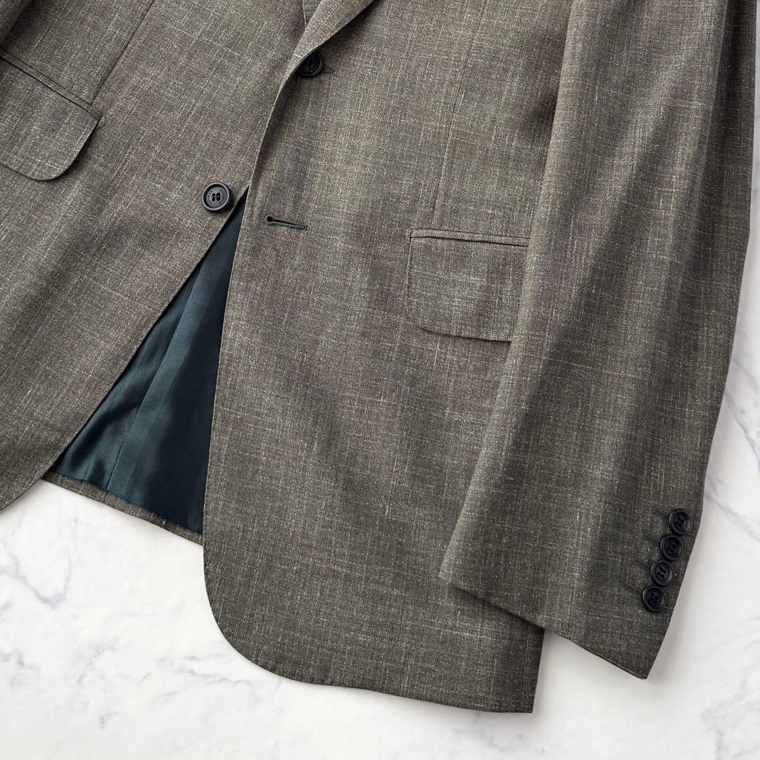 dunhill ダンヒル リネン 混 ジャケット セットアップ スーツ L〜XL