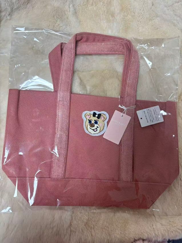 【美品】オールドテディガール ワッペントートバッグ ピンク【小】