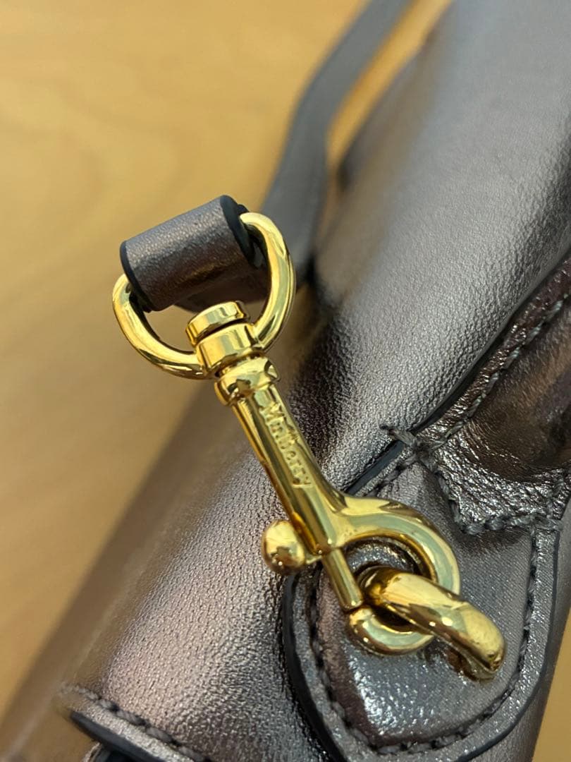 mulberry マイクロシートン レザーブロンズ 2WAY ハンドバッグ