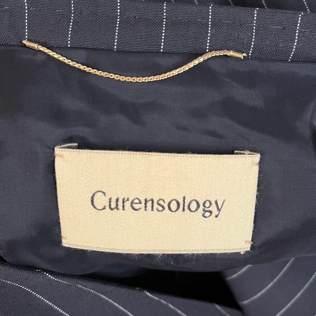 美品 Curensology カレンソロジー ウールピンストライプジャケット