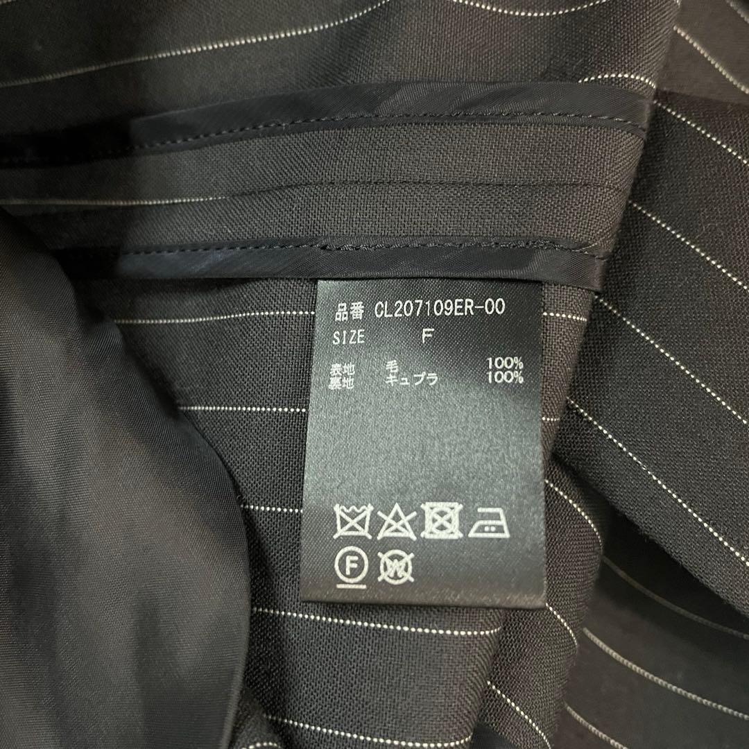 美品 Curensology カレンソロジー ウールピンストライプジャケット