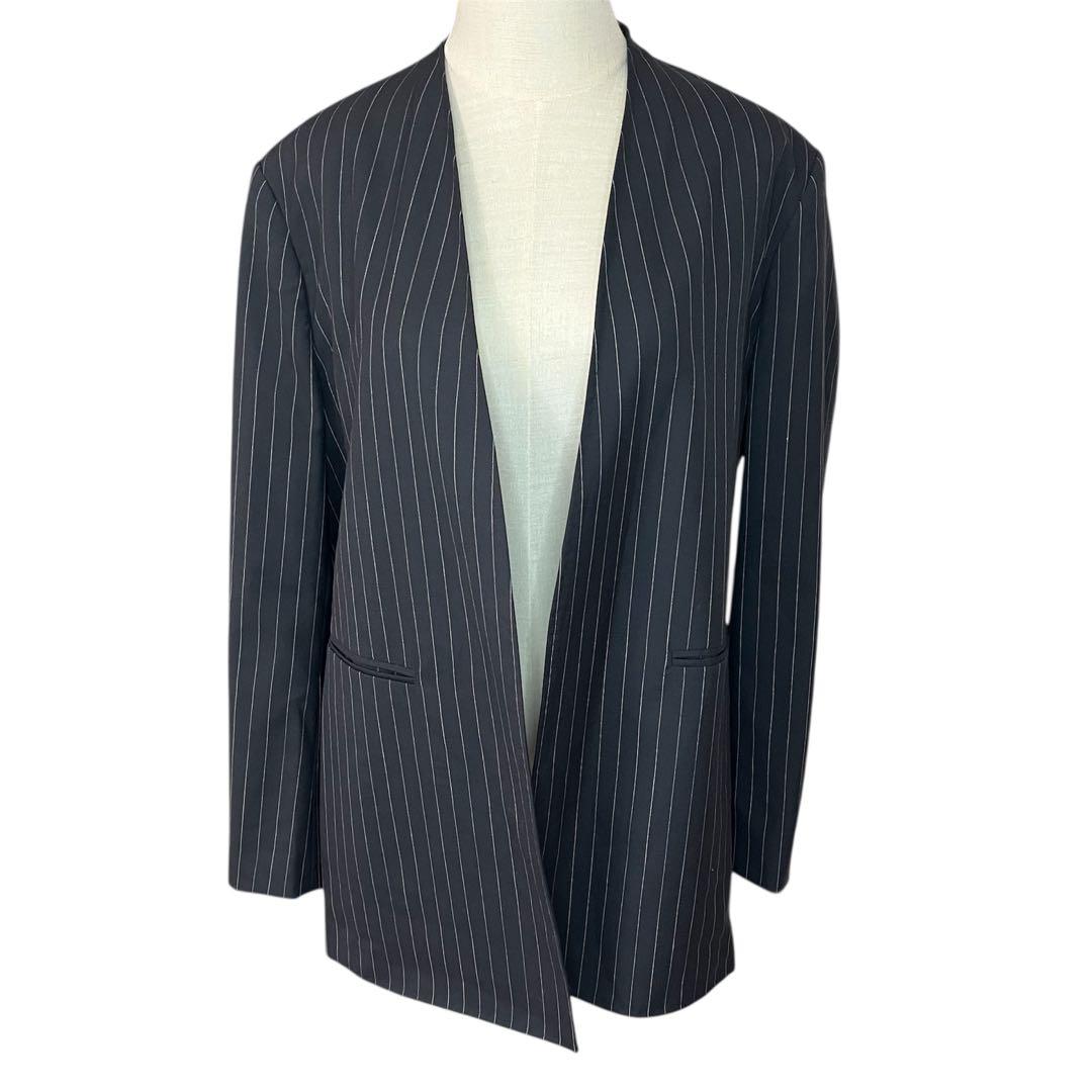 美品 Curensology カレンソロジー ウールピンストライプジャケット