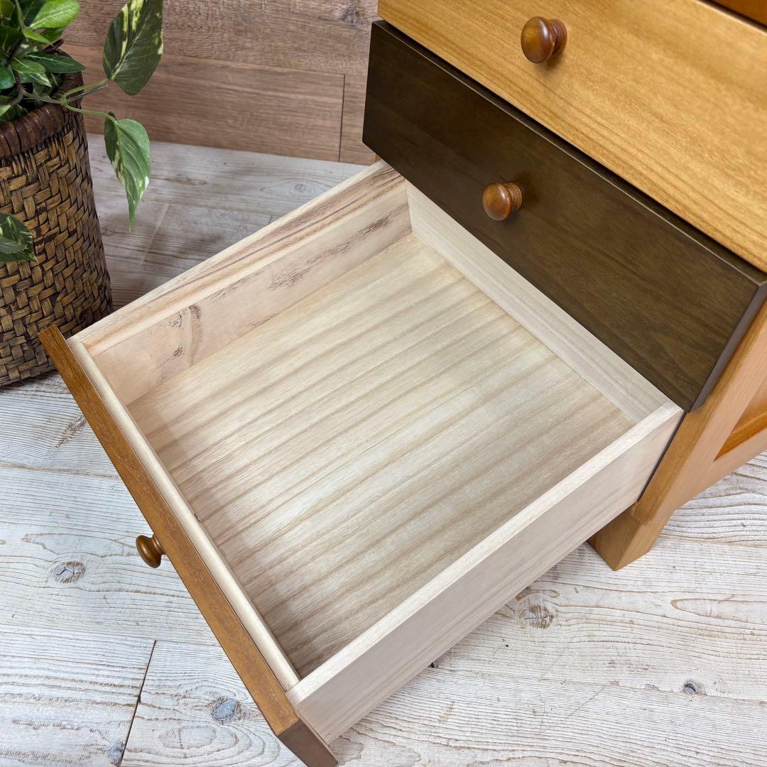 訳あり品【123】ナチュラルウッド桐材無垢木製カラー多引き出し7段チェストタンス