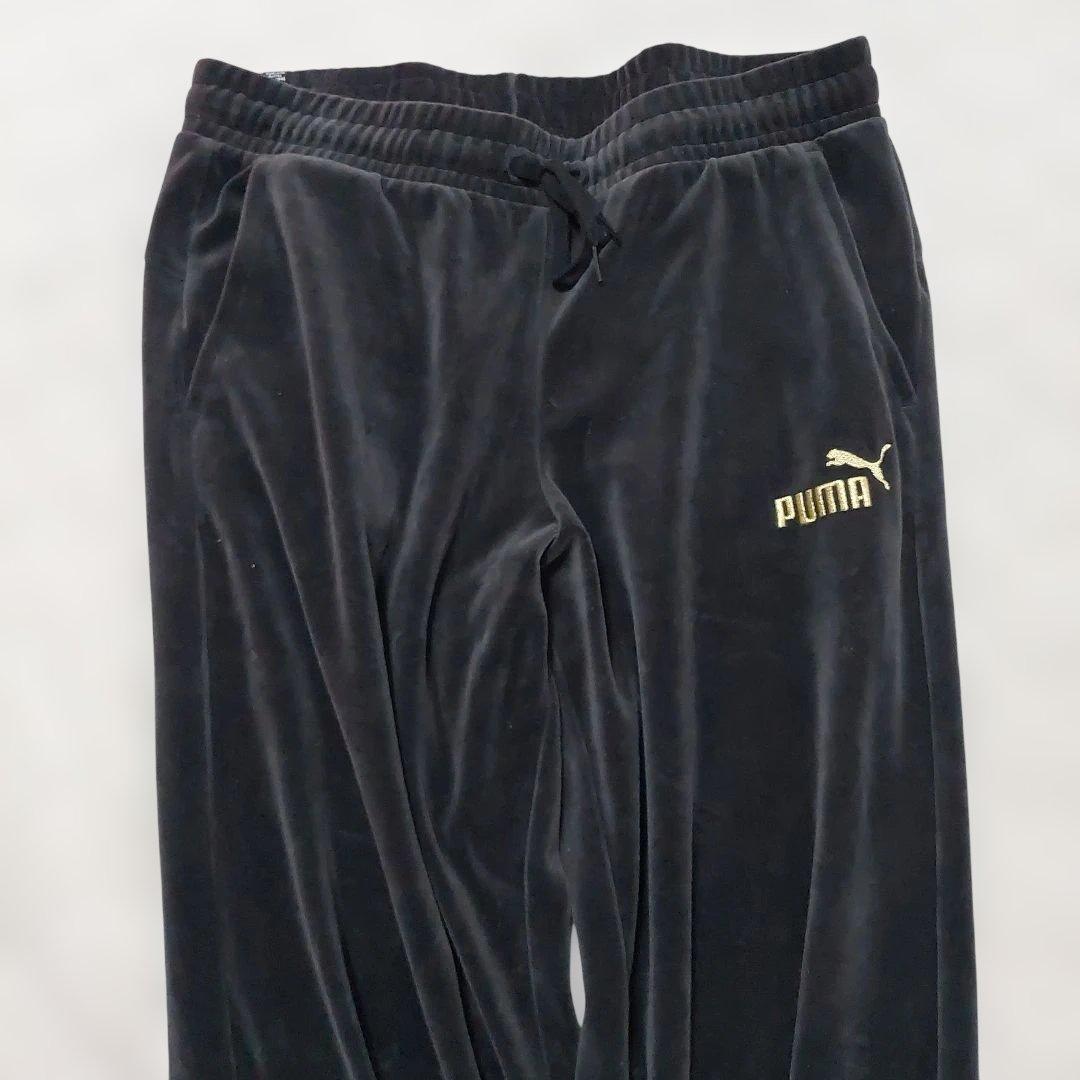 【セットアップ】PUMA ベロア トラックジャケット ジャージ 黒 金 XXL