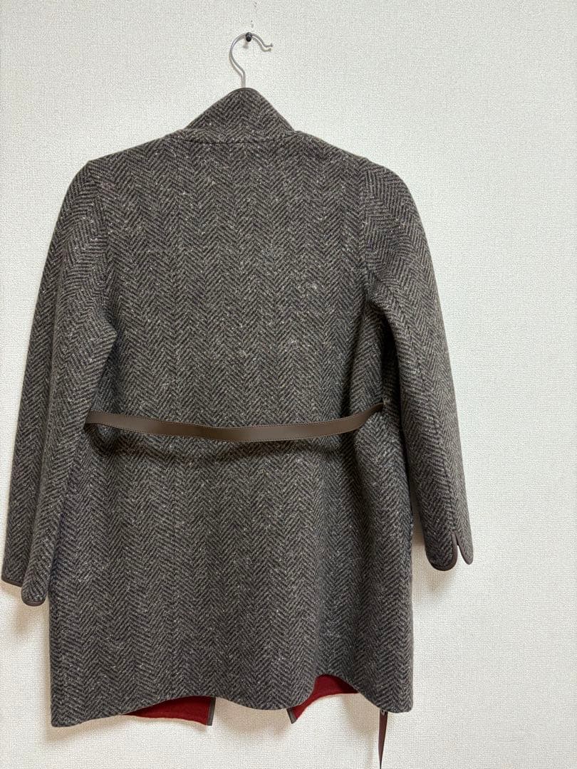 Loro Piana カシミアコート リバーシブル赤 &ヘリンボーン