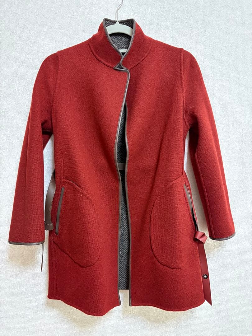 Loro Piana カシミアコート リバーシブル赤 &ヘリンボーン