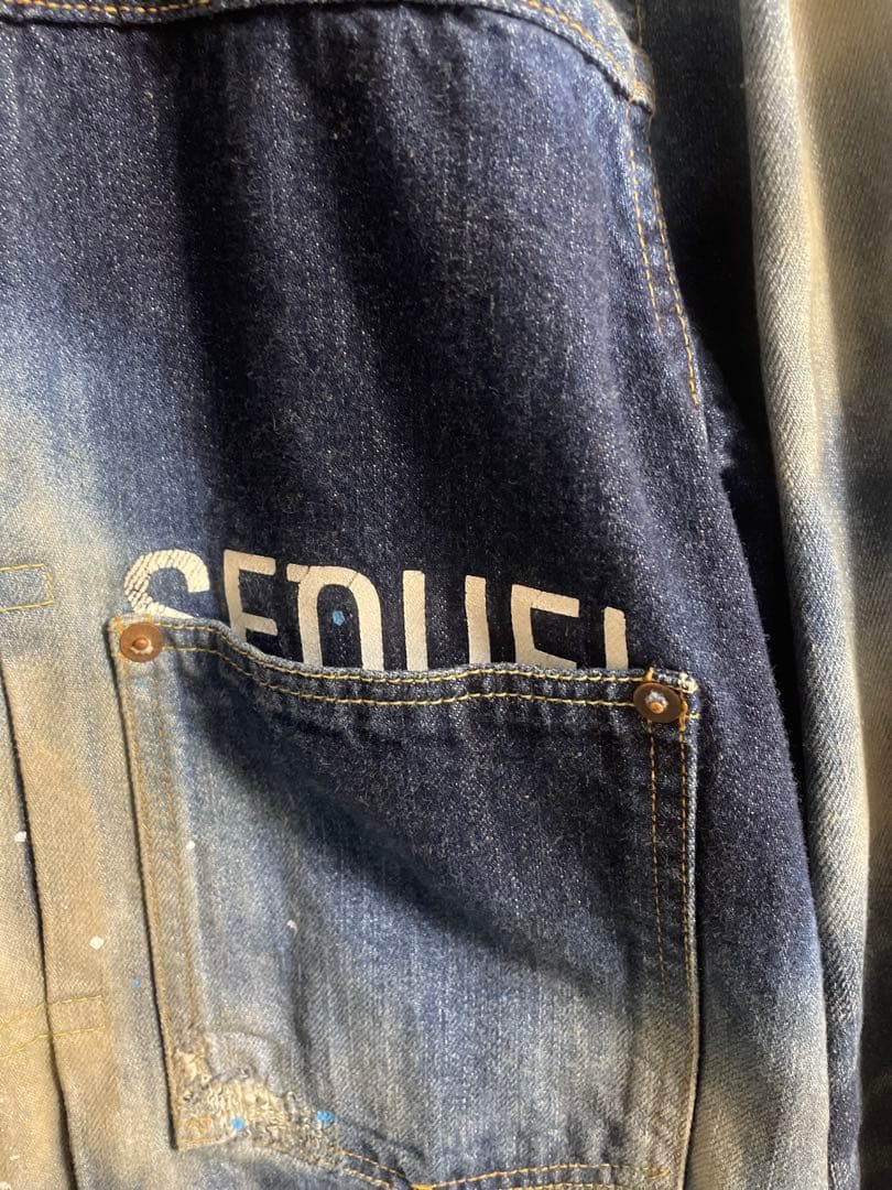 SEQUEL ウォッシュ加工トラックデニムジャケット