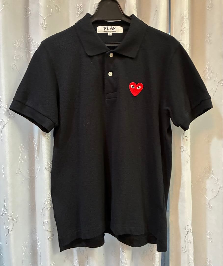 PLAY COMME des GARÇONS 黒 半袖ポロシャツ L