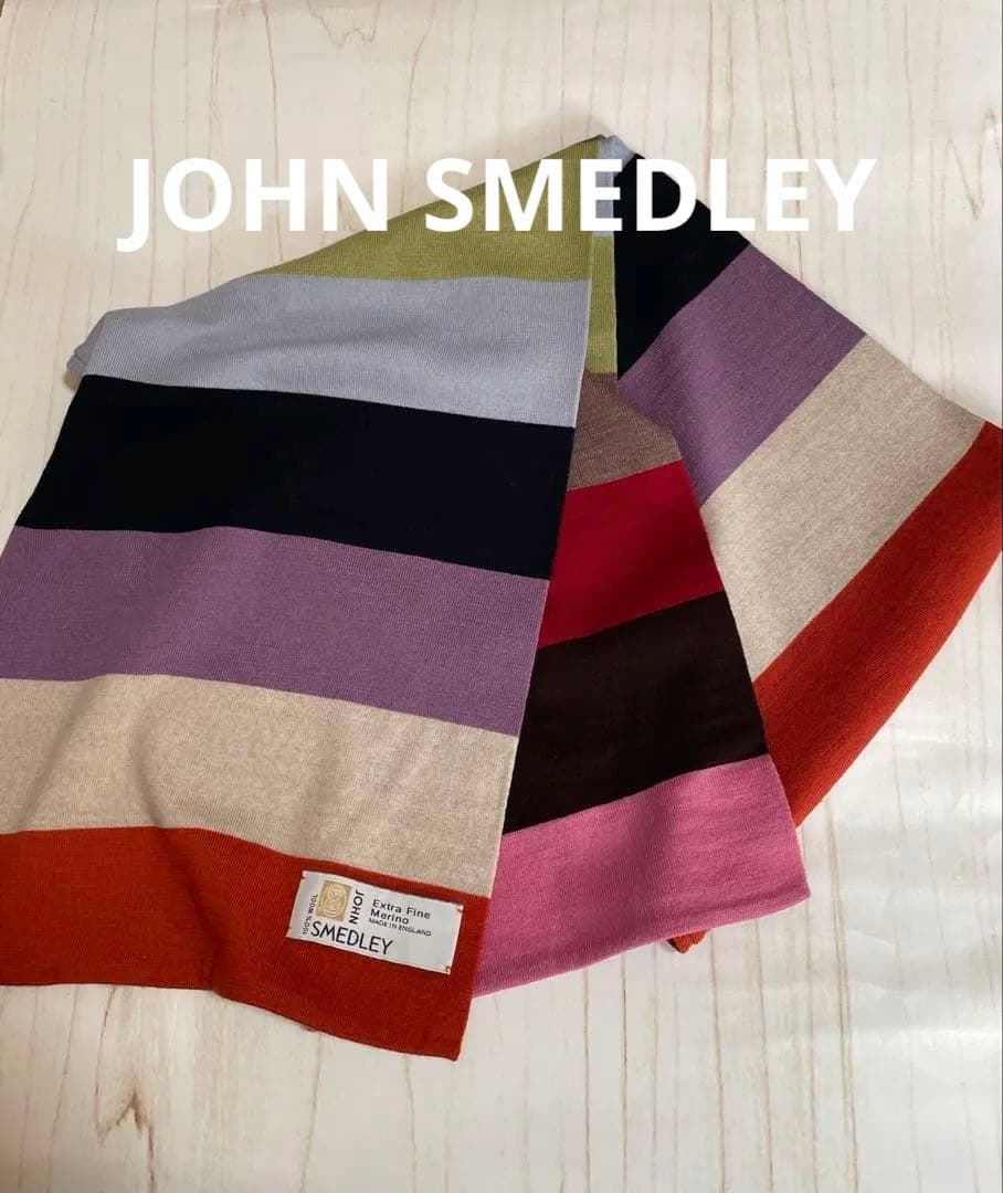 【最終値下げ】【美品】【JOHN SMEDLEY】ストライプ マフラー