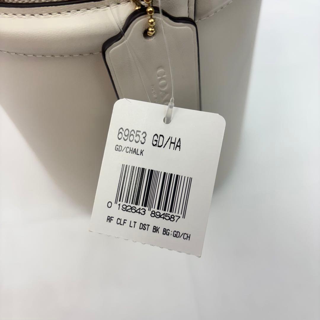 COACH コーチ ホワイト バッグ ドローストリングバケットバッグ レディース