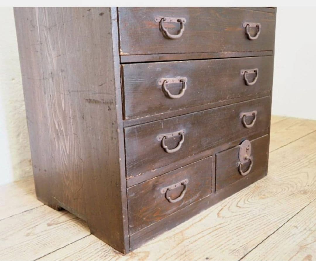 1020 アンティーク　小箪笥　和タンス　収納棚　チェスト　引き出し　レトロ