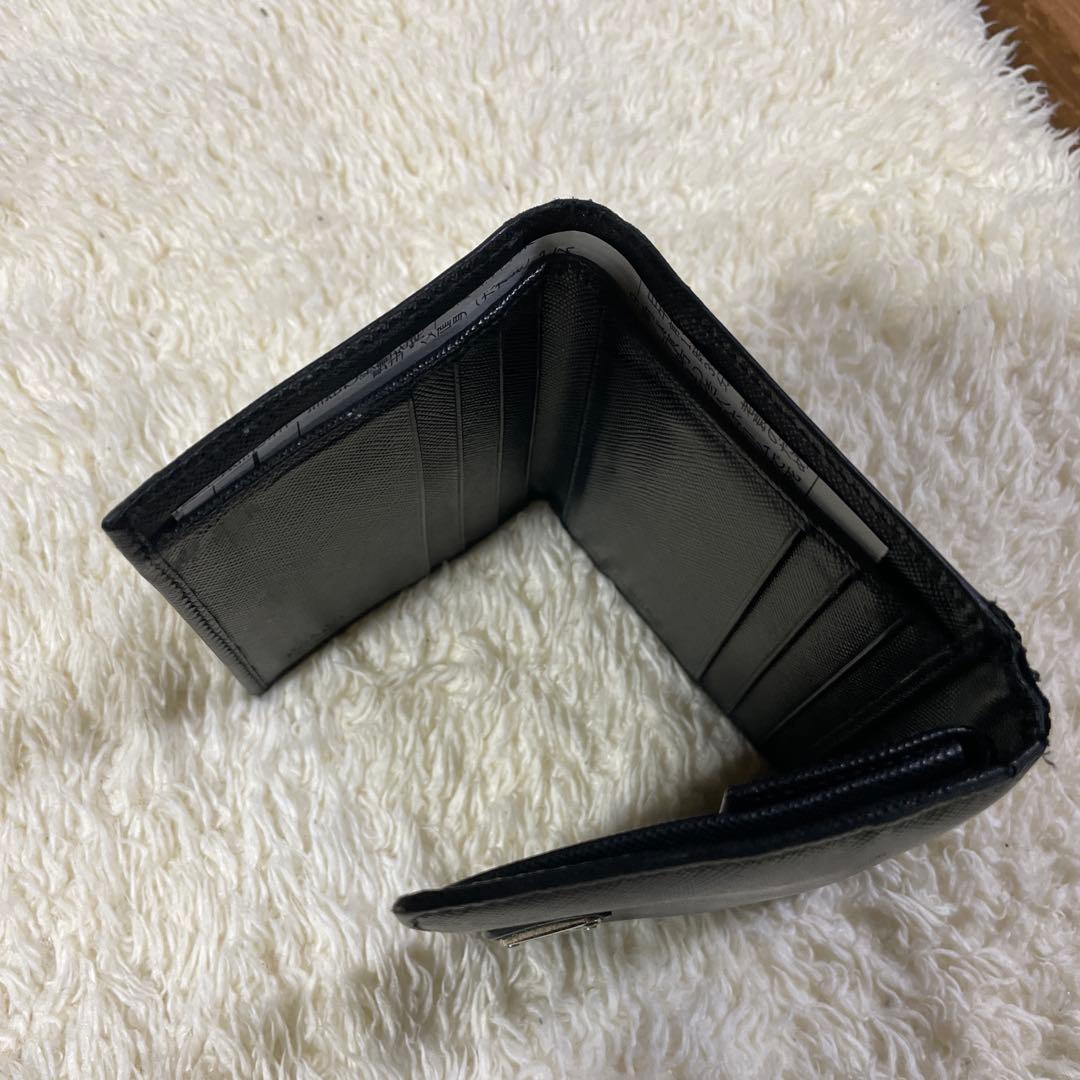 PRADA プラダ ブラック 三つ折り財布 サフィアーノレザー