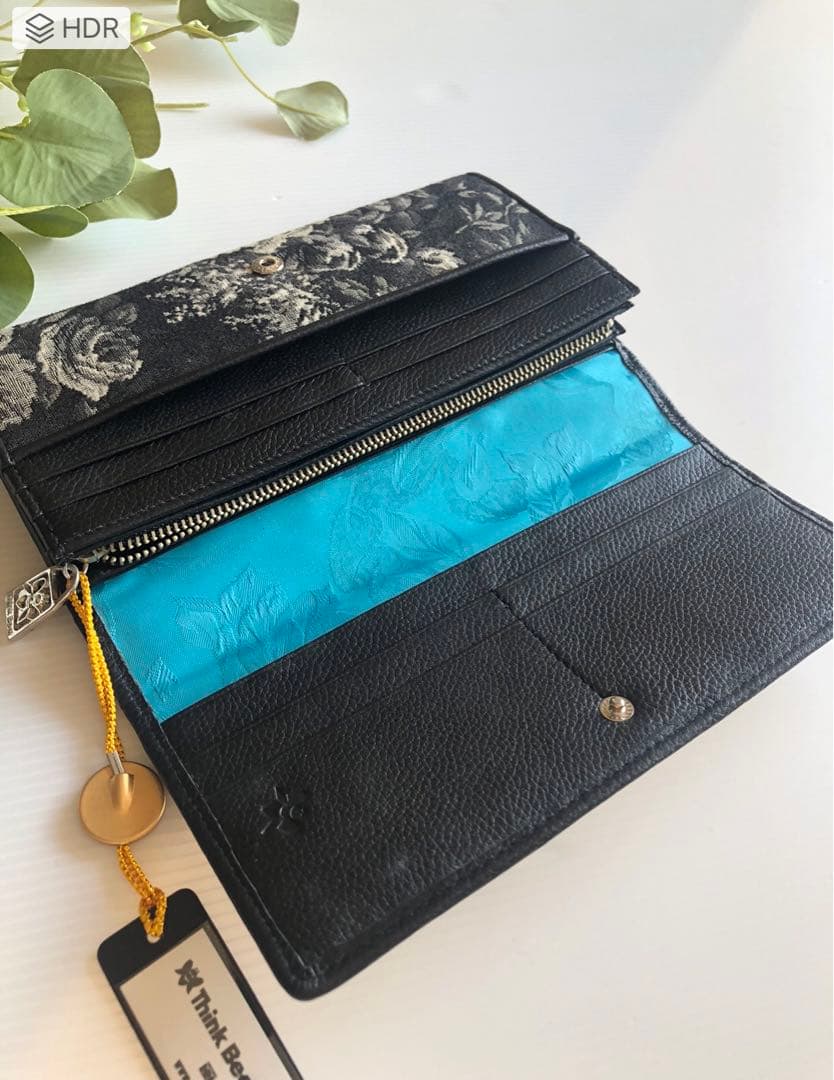 新品シンクビーThink Bee!　ノクターンローズ薔薇　長財布 黒系