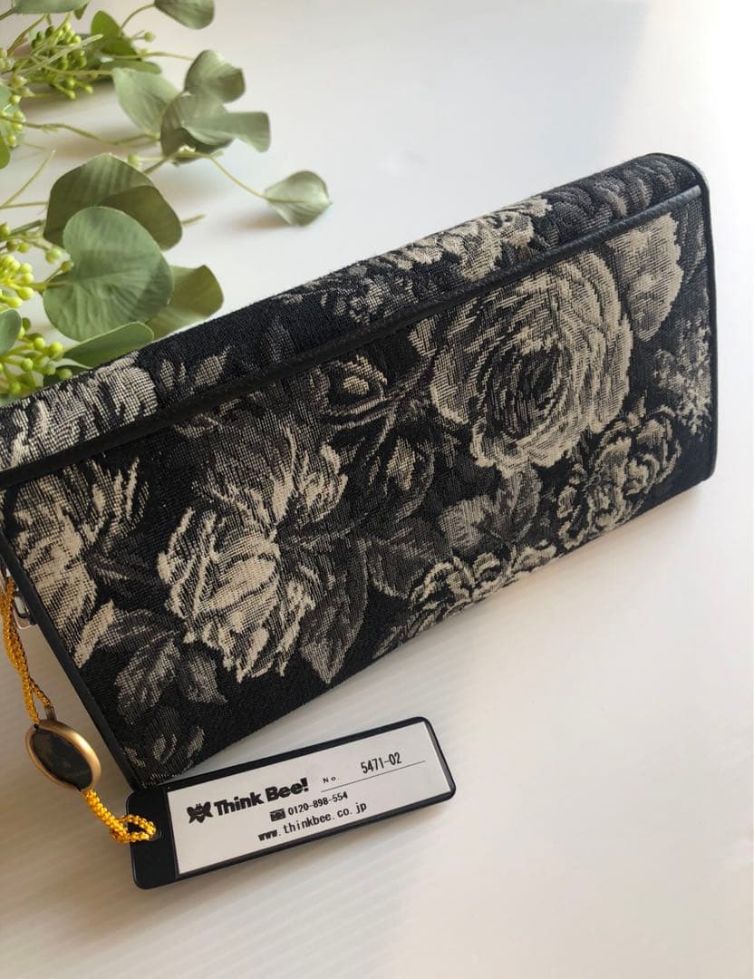 新品シンクビーThink Bee!　ノクターンローズ薔薇　長財布 黒系