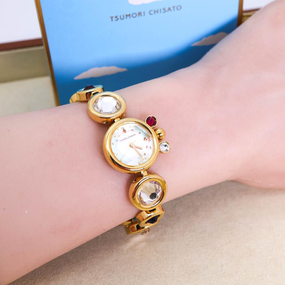 稼働 TSUMORI CHISATO 腕時計 宝石ねこ クリスタル 2288