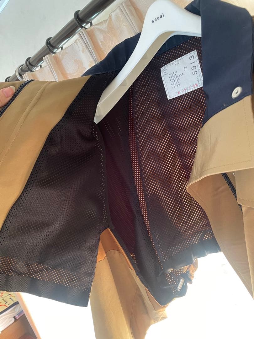 【ほぼ未使用】sacai クロップドジャケット ベージュ/ネイビー