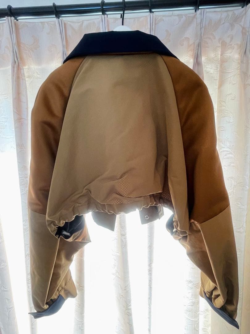【ほぼ未使用】sacai クロップドジャケット ベージュ/ネイビー