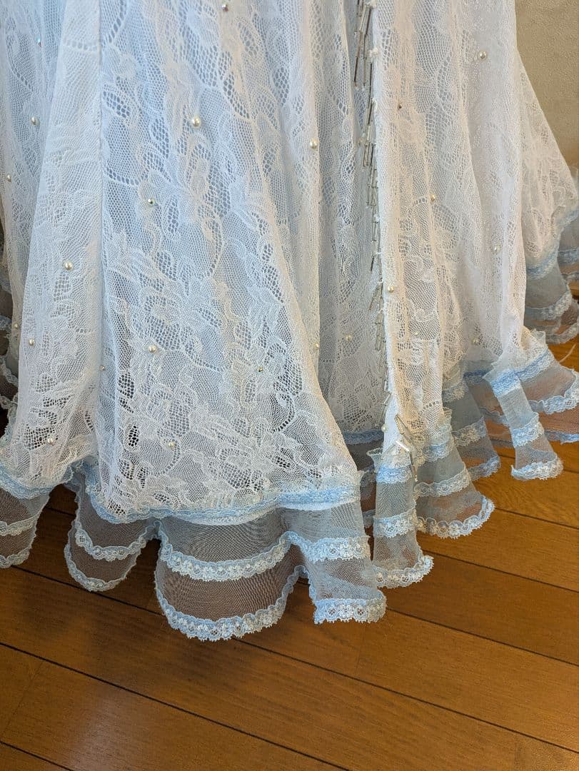 ライトブルー マーメイド社交ダンススタンダードドレス