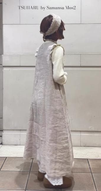 ★ゆうな 横浜 ツハル ローズ柄刺繍ノースリーブワンピース