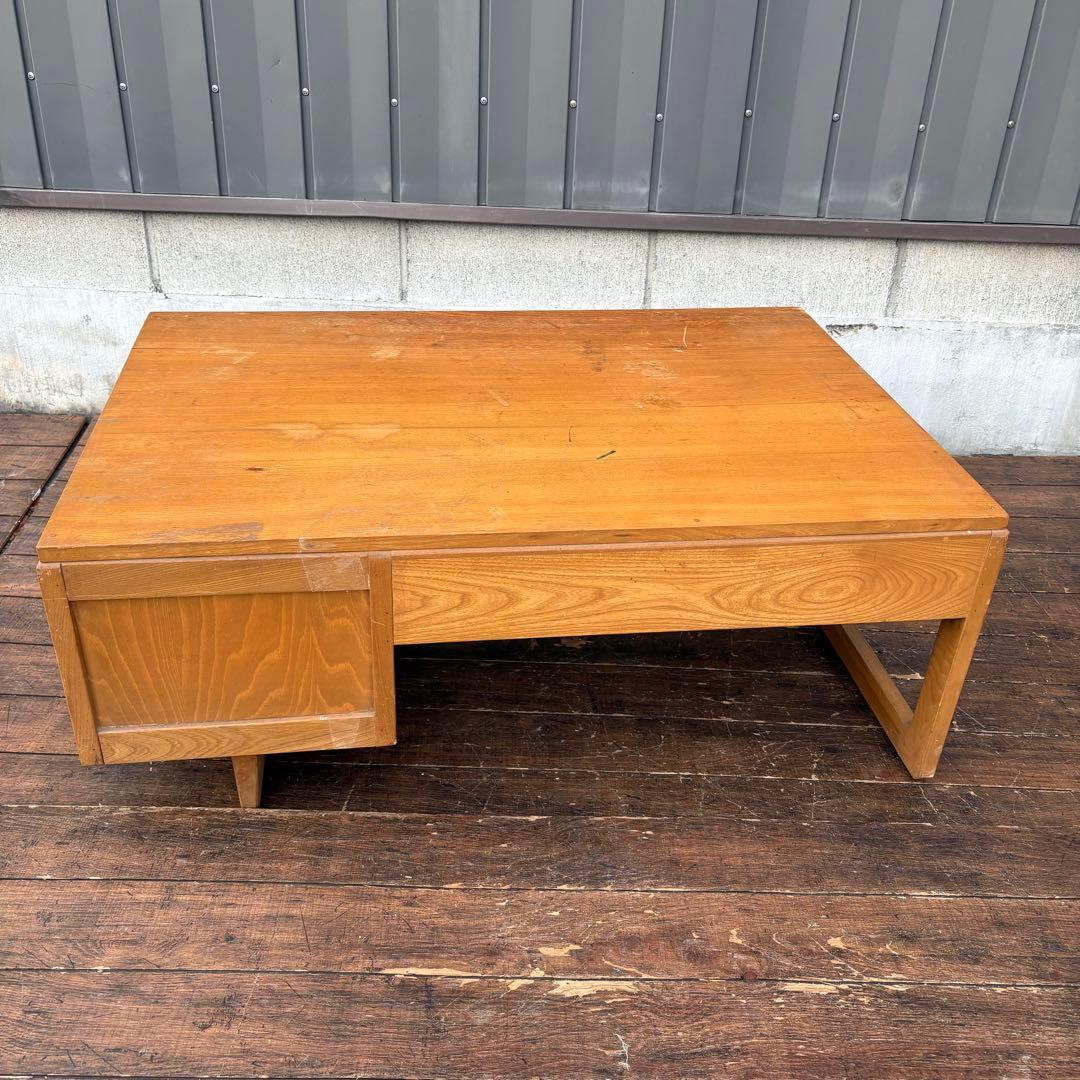 昭和レトロ 古家具 木製文机 引き出し付き座卓 書斎机 ビンテージ ヴィンテージ