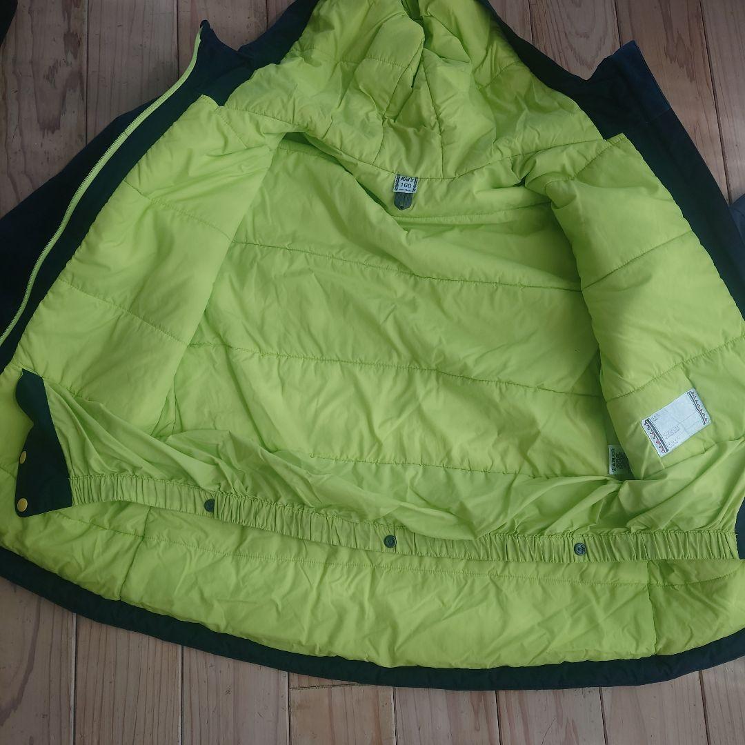 モンベル　パウダーステップパーカ/パンツ　160サイズ　ネイビー/イエロー