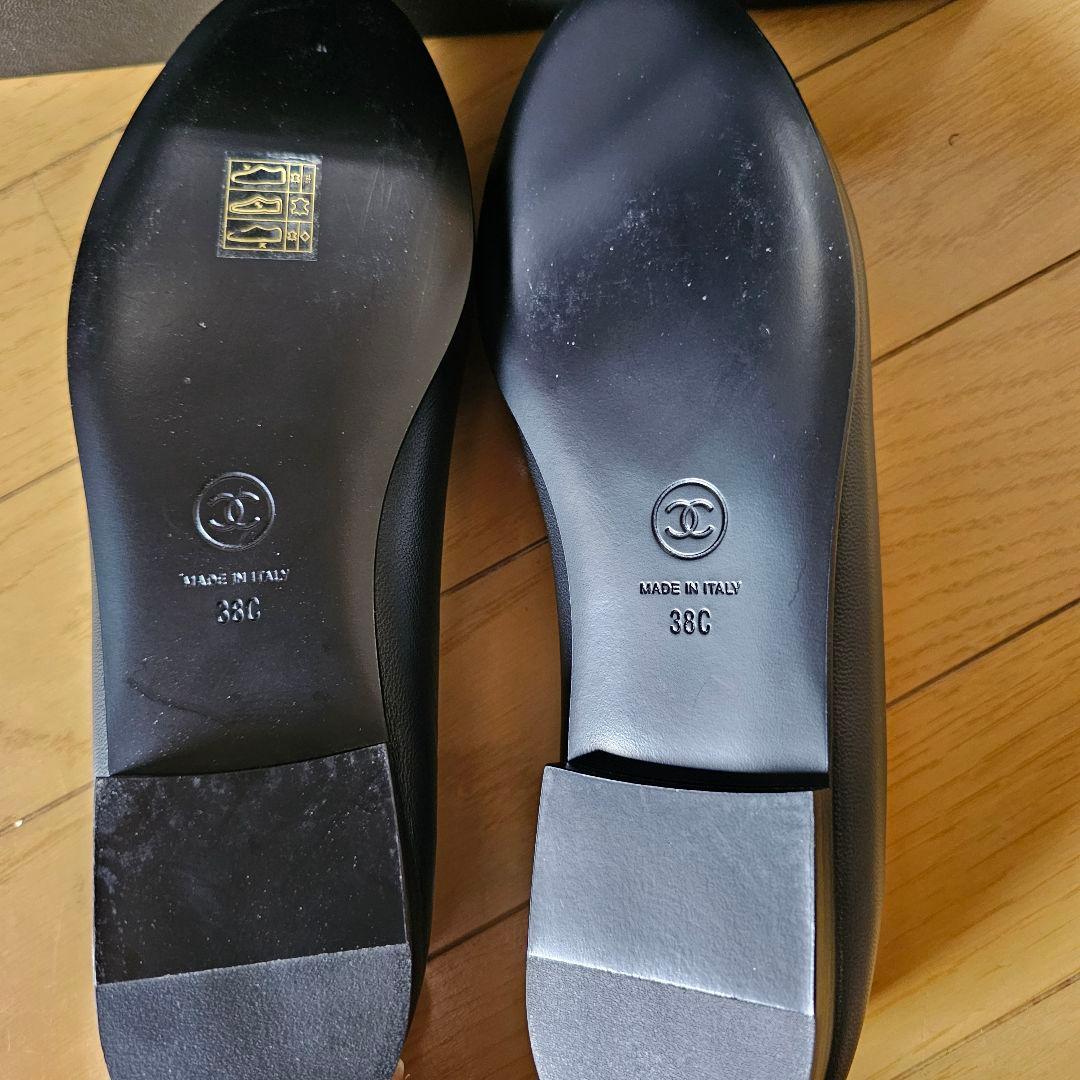 Luise 【新品未使用】CHANEL ブラック フラットシューズ 38