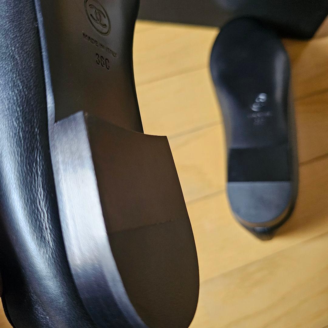 Luise 【新品未使用】CHANEL ブラック フラットシューズ 38