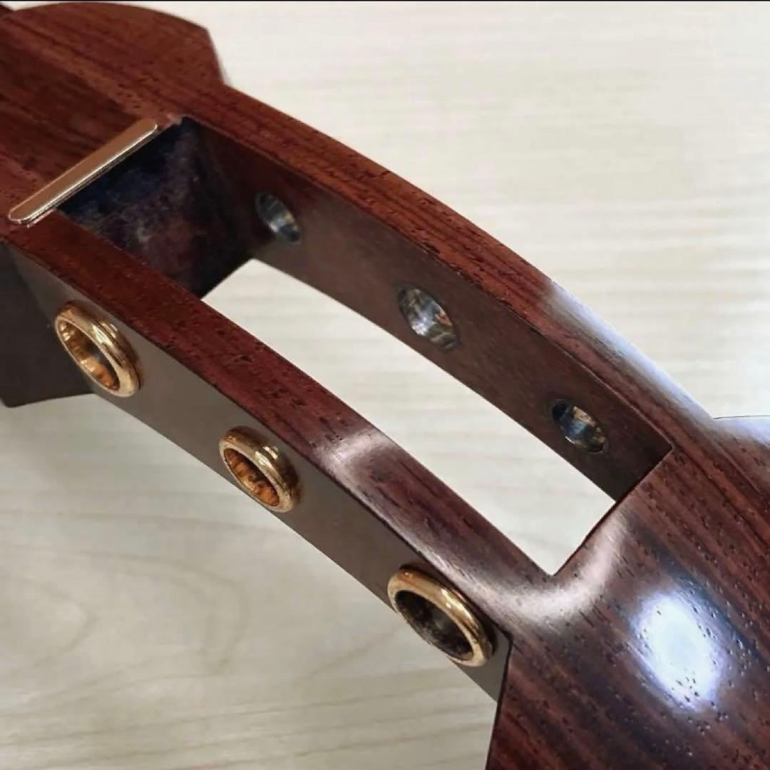 長唄三味線　紫檀　上犬皮張り替え済　すぐ弾ける　舞台でも使用可　ソフトケース付き