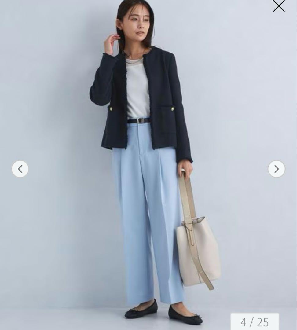 極美品　ツイードジャケット　金ボタン　ネイビー　M セレモニー