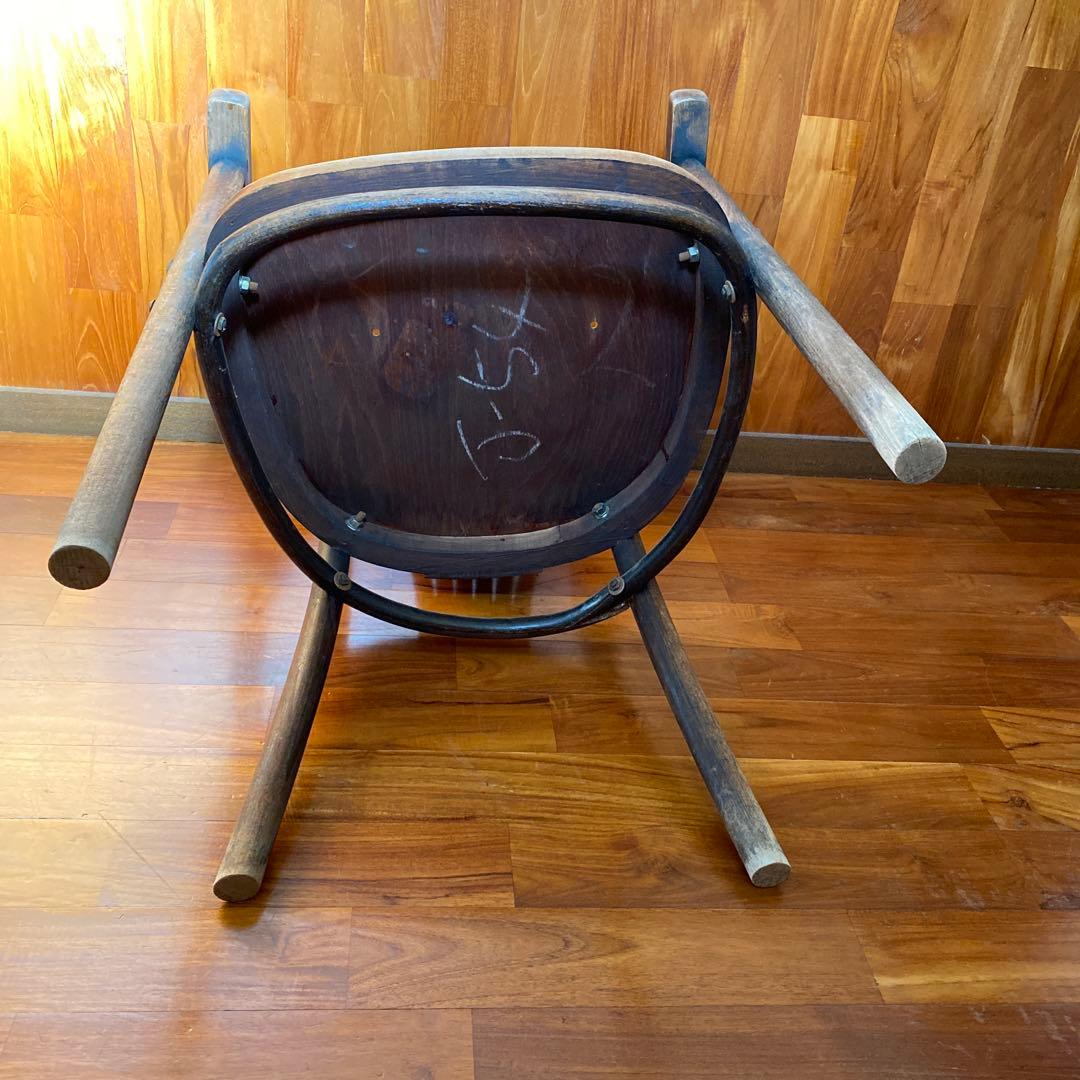 昭和レトロ 木製フレーム　アームチェア 椅子 ダイニングチェア