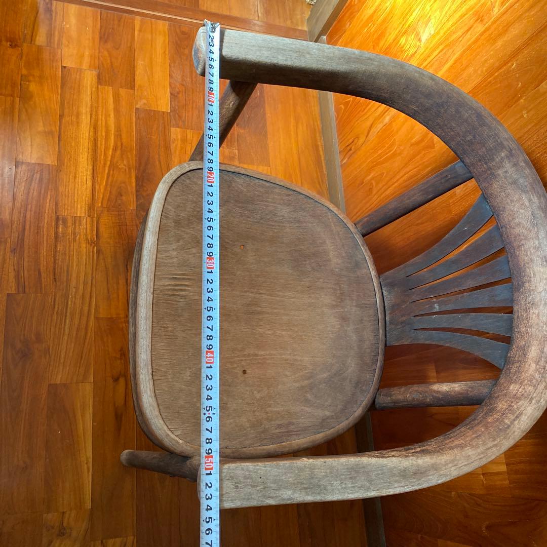 昭和レトロ 木製フレーム　アームチェア 椅子 ダイニングチェア