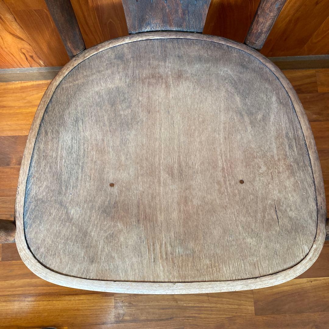 昭和レトロ 木製フレーム　アームチェア 椅子 ダイニングチェア