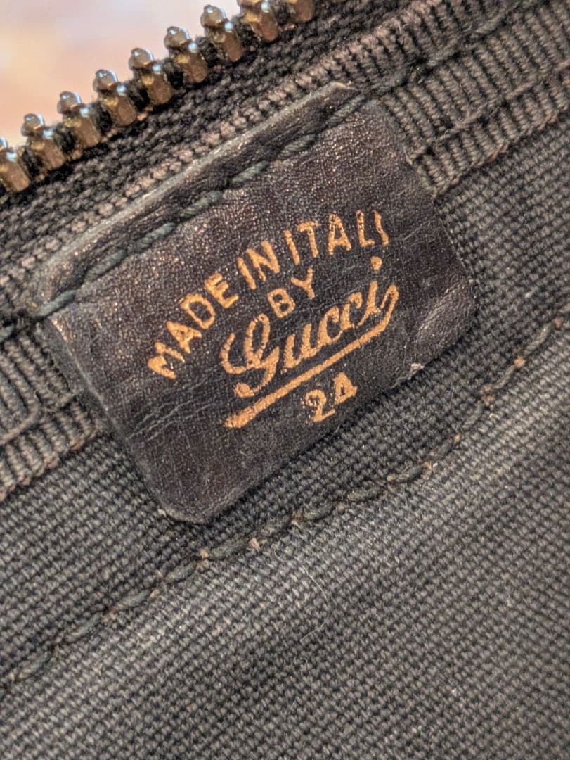 GUCCI GGキャンバス×カーフレザーボストンバッグ　ヴィンテージ　イタリア製