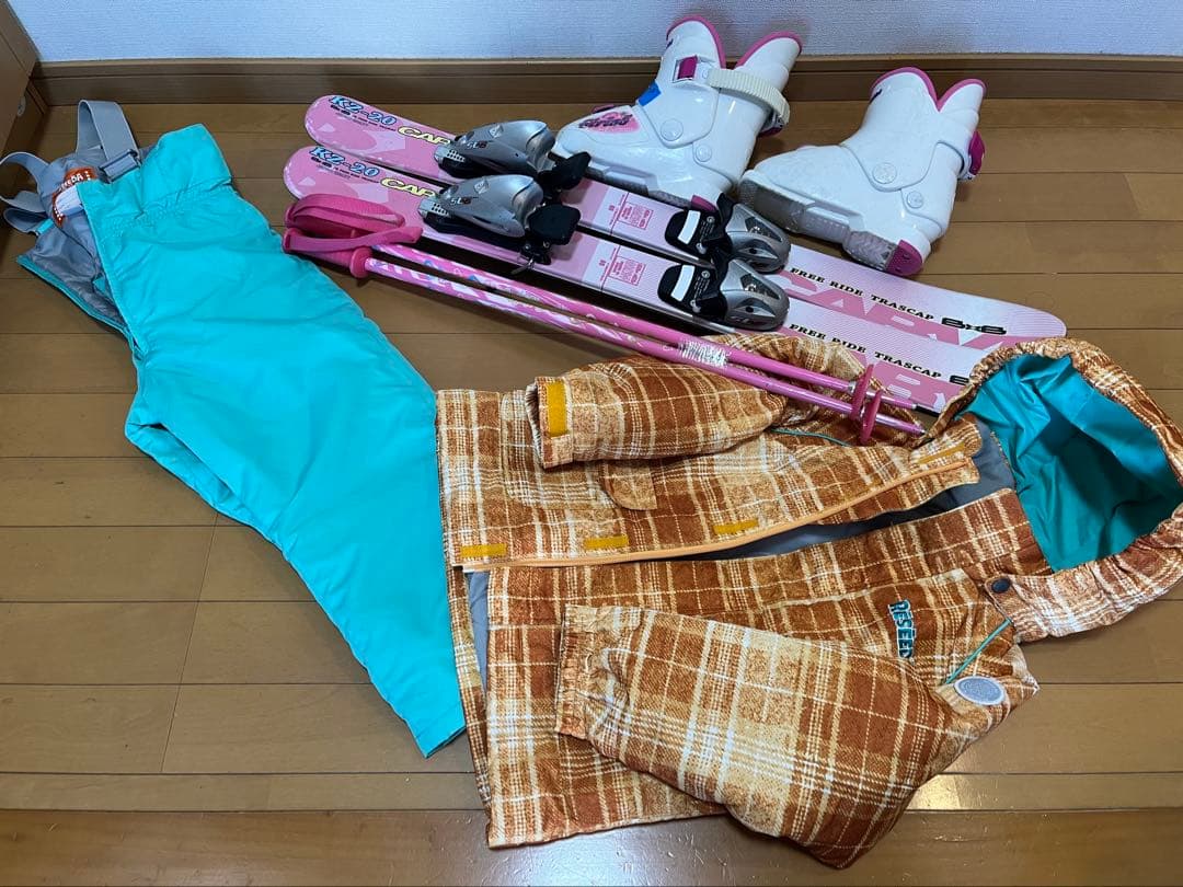 美品 ジュニア用スキー&ウェアフルセット身長85〜120cmくらいのお子様向け