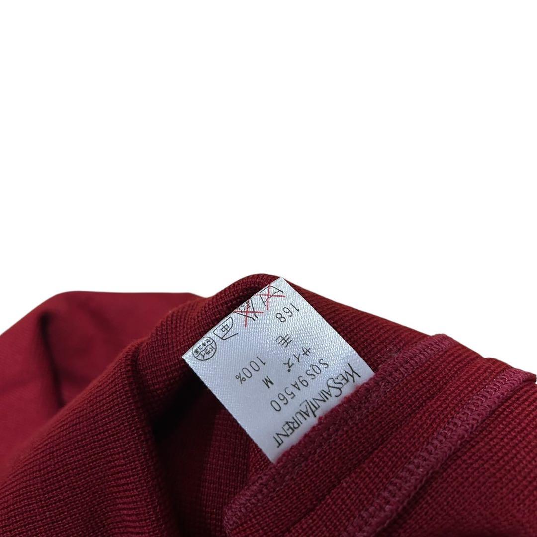 Yves Saint Laurent オープンカラー ワンピース ボルドー