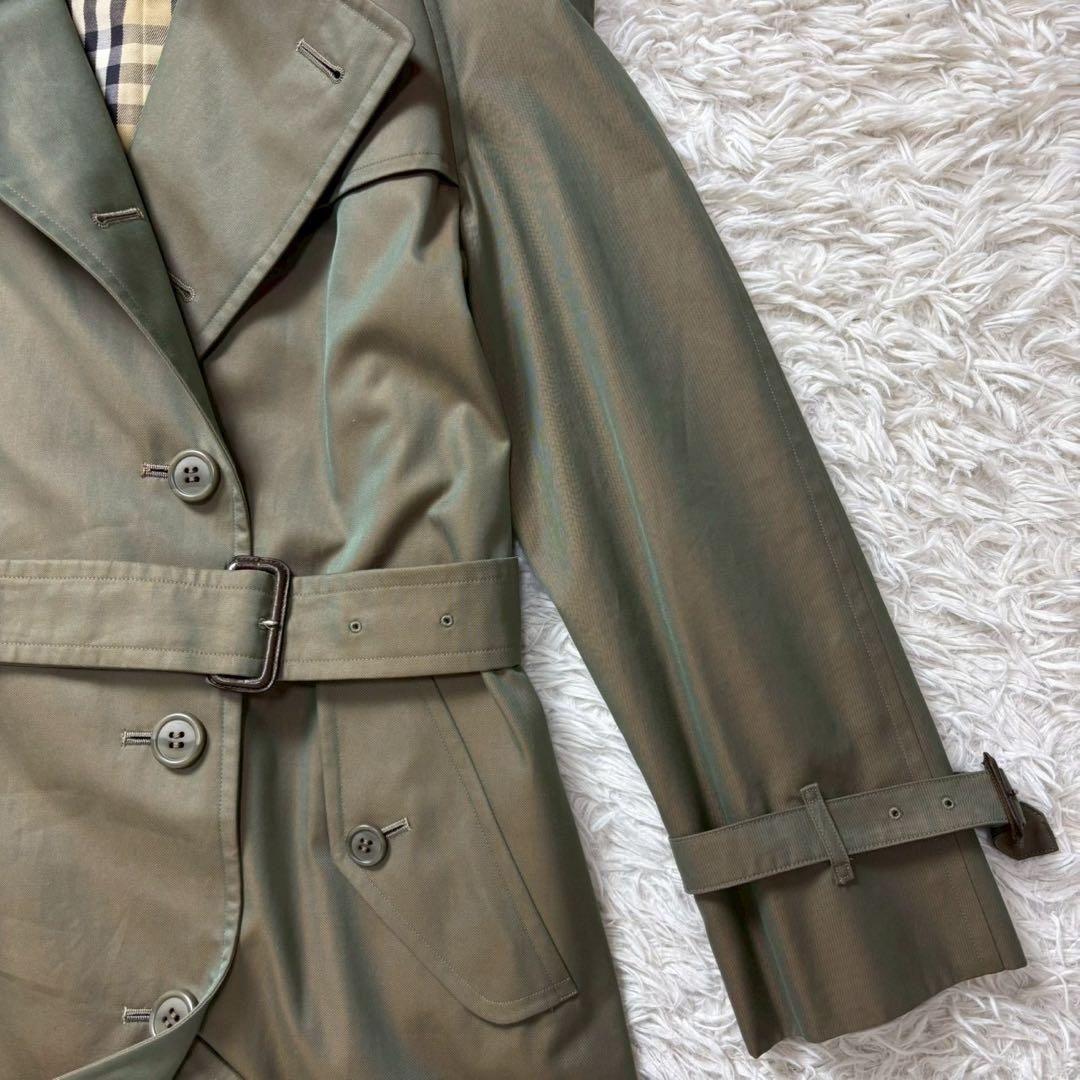 極美品　バーバリー　トレンチコート　ロング　玉虫　ベルト完備　ヴィンテージ