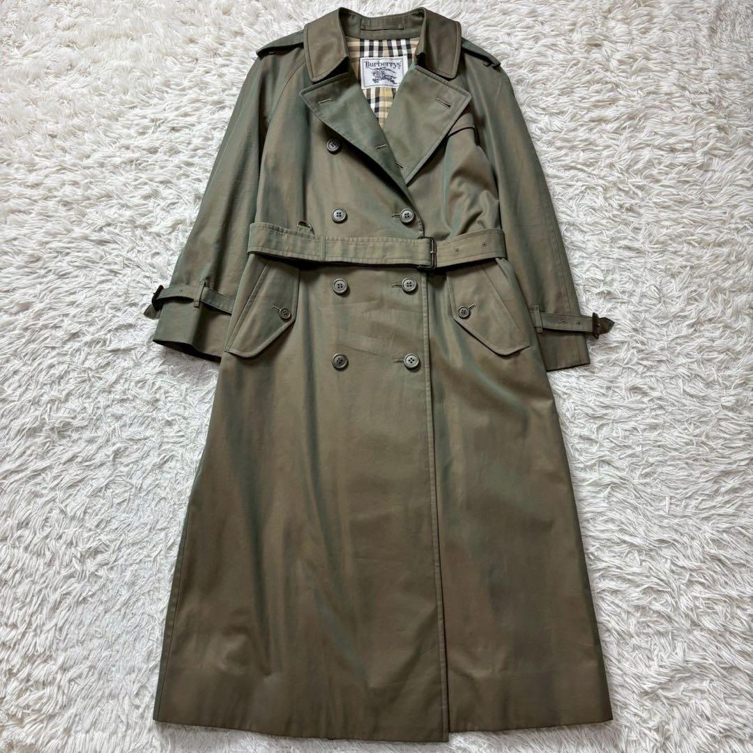 極美品　バーバリー　トレンチコート　ロング　玉虫　ベルト完備　ヴィンテージ