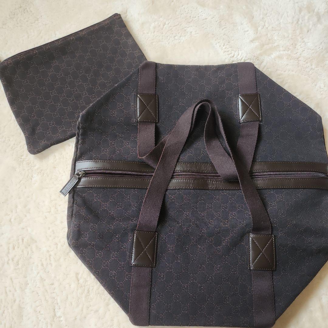 【美品】GUCCI ボストンバッグ 　ダークブラウン