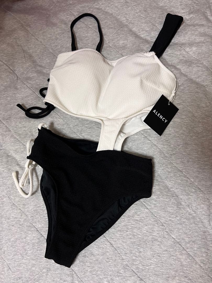 ALENCY ワンショルダービキニ　バイカラー