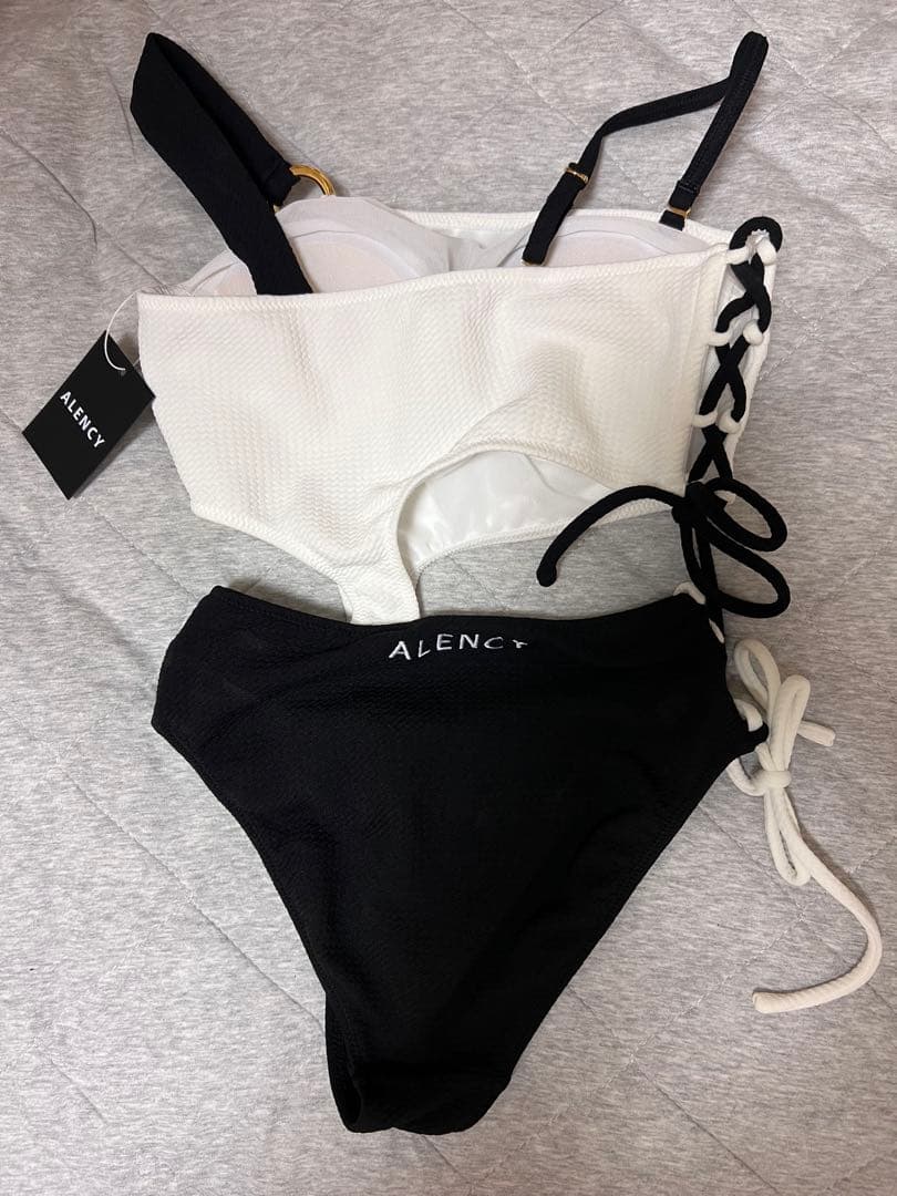 ALENCY ワンショルダービキニ　バイカラー