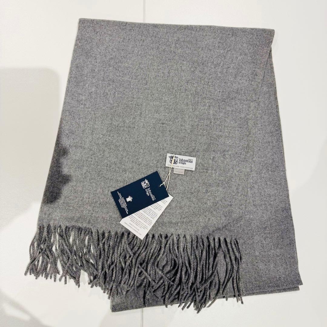 D*)様 ジョンストンズ 大判 マフラー ストール グレー