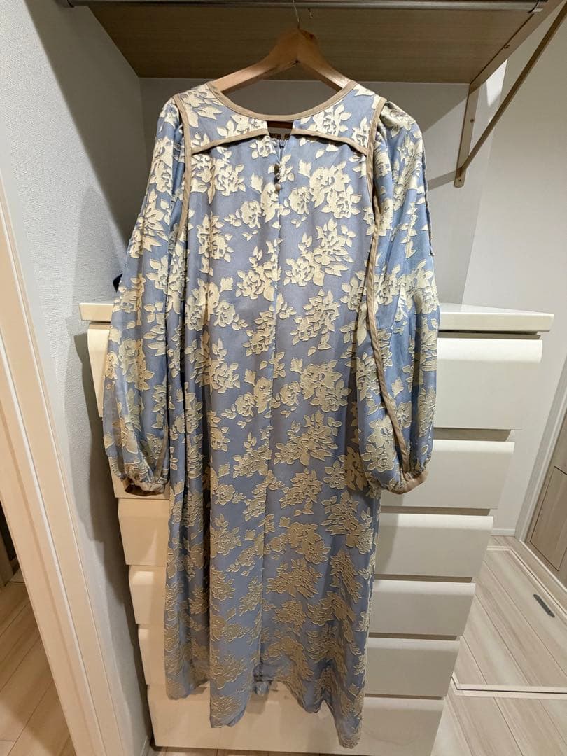 ワンピース flower jacquard bi color piping OP